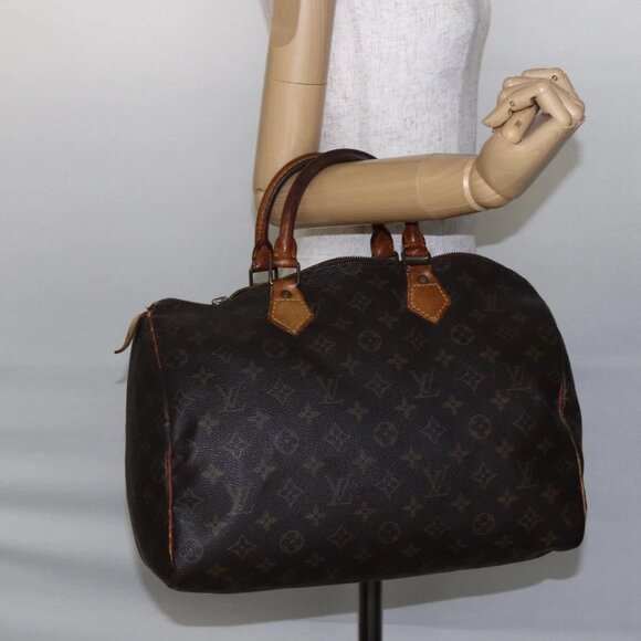 LOUIS VUITTON Monogram Speedy 35 Hand Bag M41524 LV Auth 147449 - Picture 1 of 16